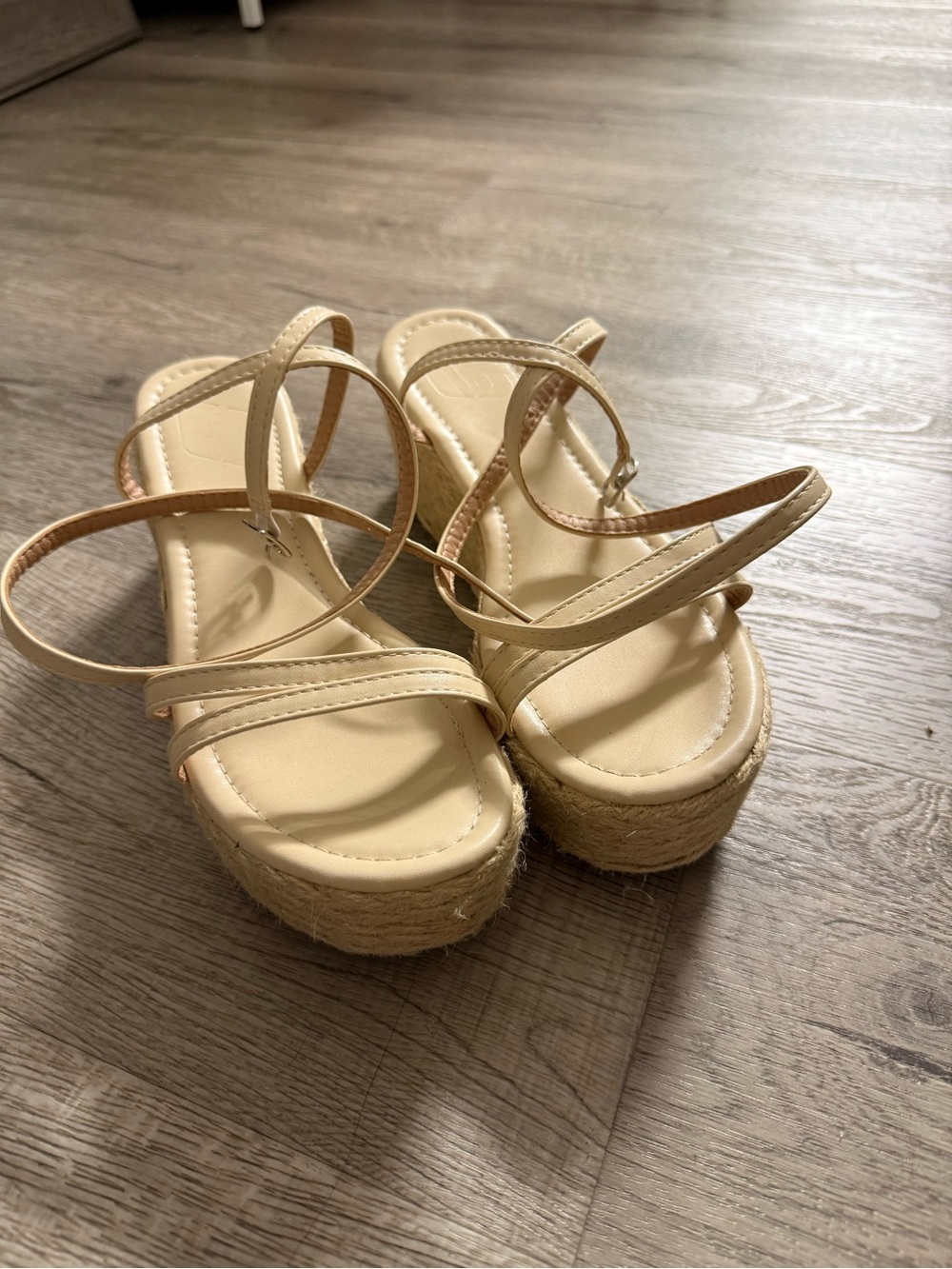 Women's Neutral Espadrille Platform Sandals - Beige